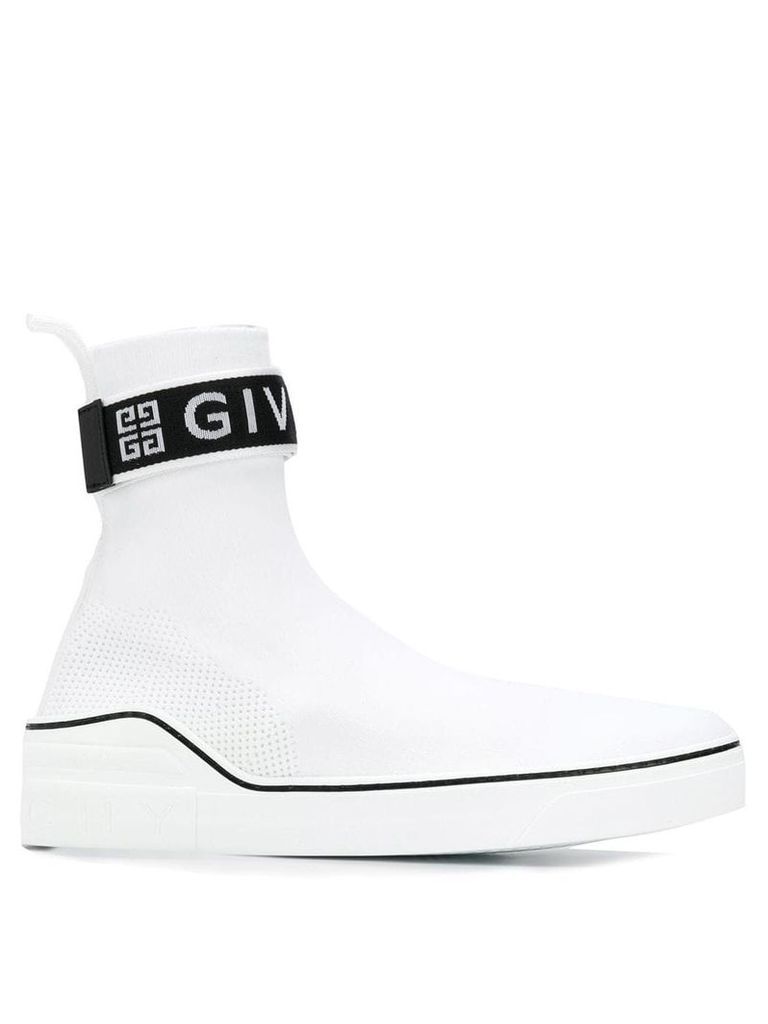 Givenchy logo high top trainers - White