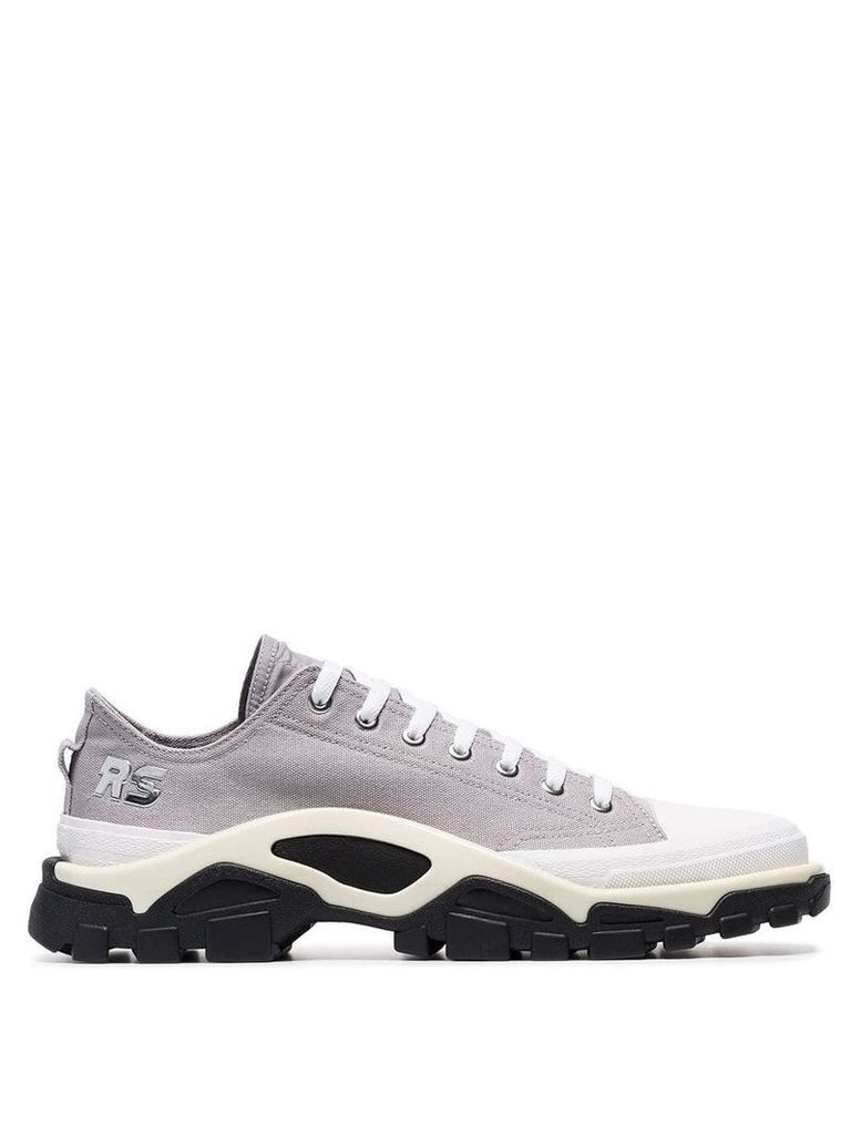 adidas by Raf Simons Grey Detroit Runner contrast sole low-top cotton