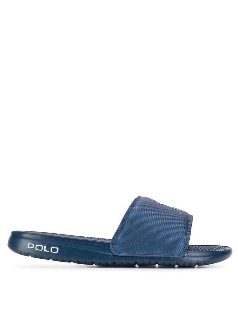 Polo Ralph Lauren logo patch slides - Blue