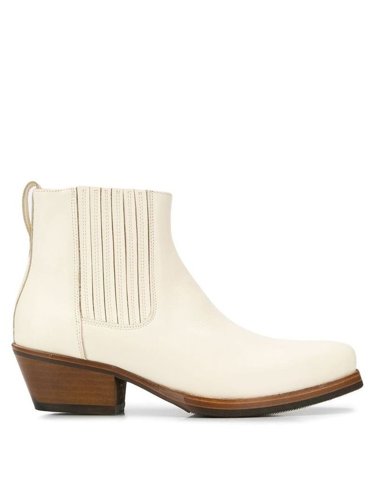 Our Legacy cuban heel ankle boots - White