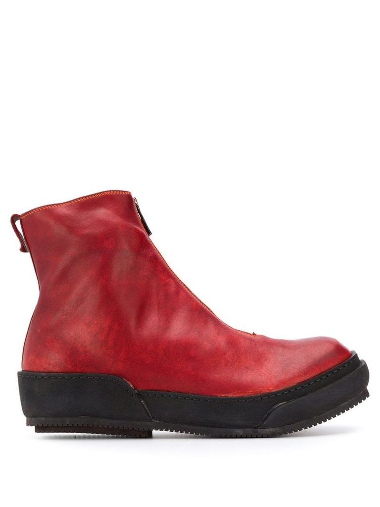 Guidi front zip boots - Red