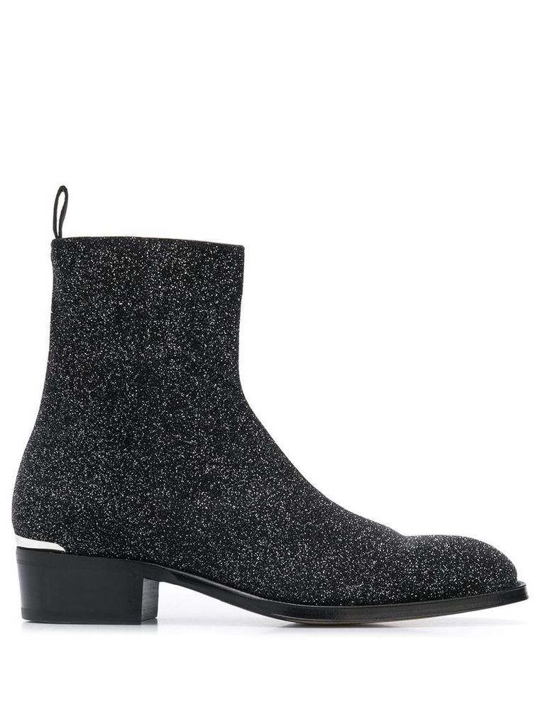 Alexander McQueen glittered ankle boots - Black