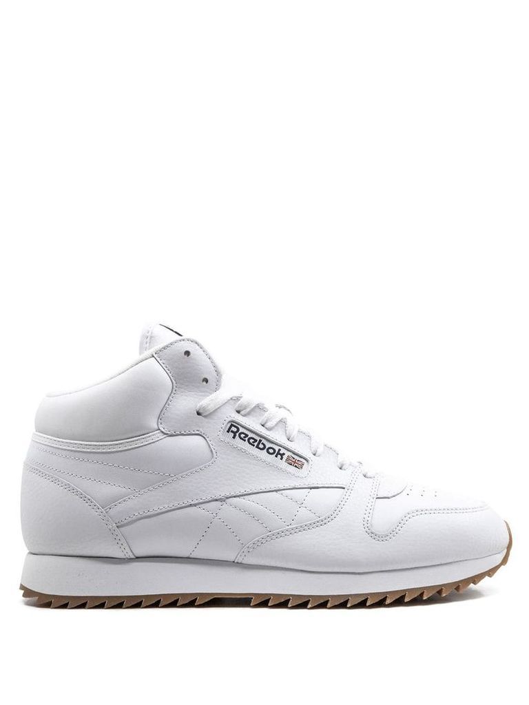 Reebok CL LTHR Mid Ripple Gum sneakers - White