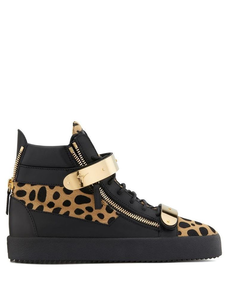 Giuseppe Zanotti Coby printed trim sneakers - Black