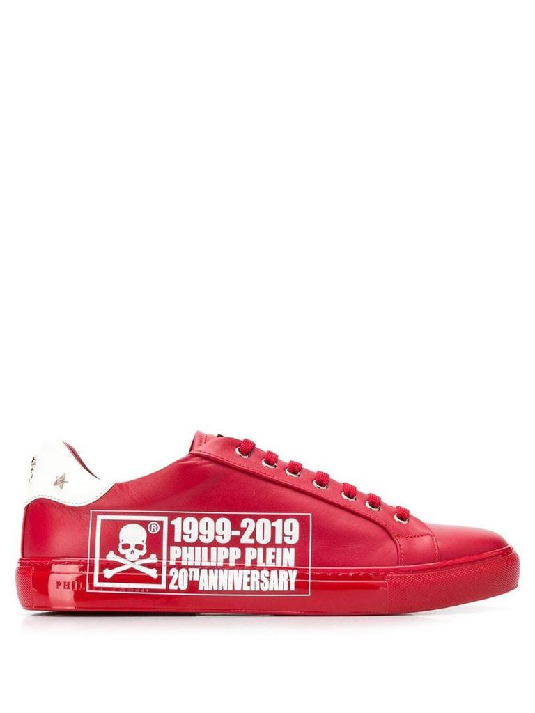 Philipp Plein 20th anniversary logo low-top sneakers - Red