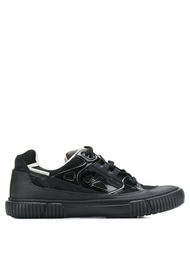 Both ribbed sole low top sneakers - Black