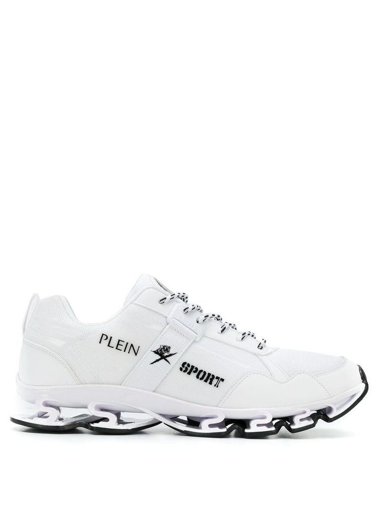 Plein Sport logo print low top sneakers - White