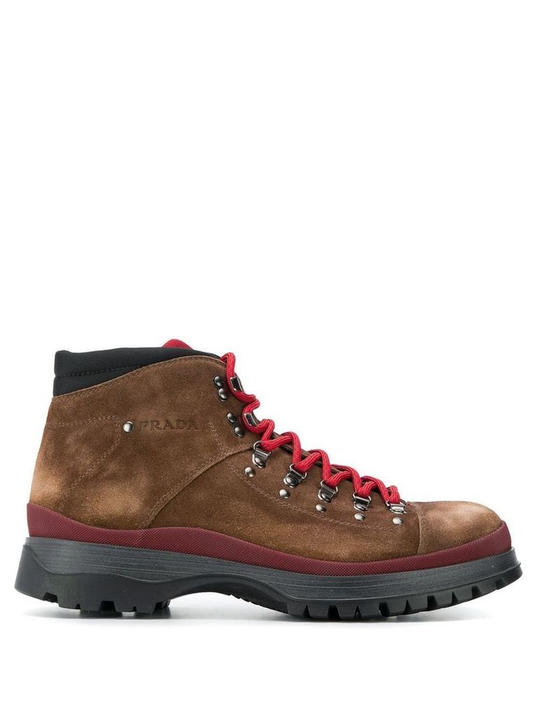 Prada lace-up hiking boots - Brown