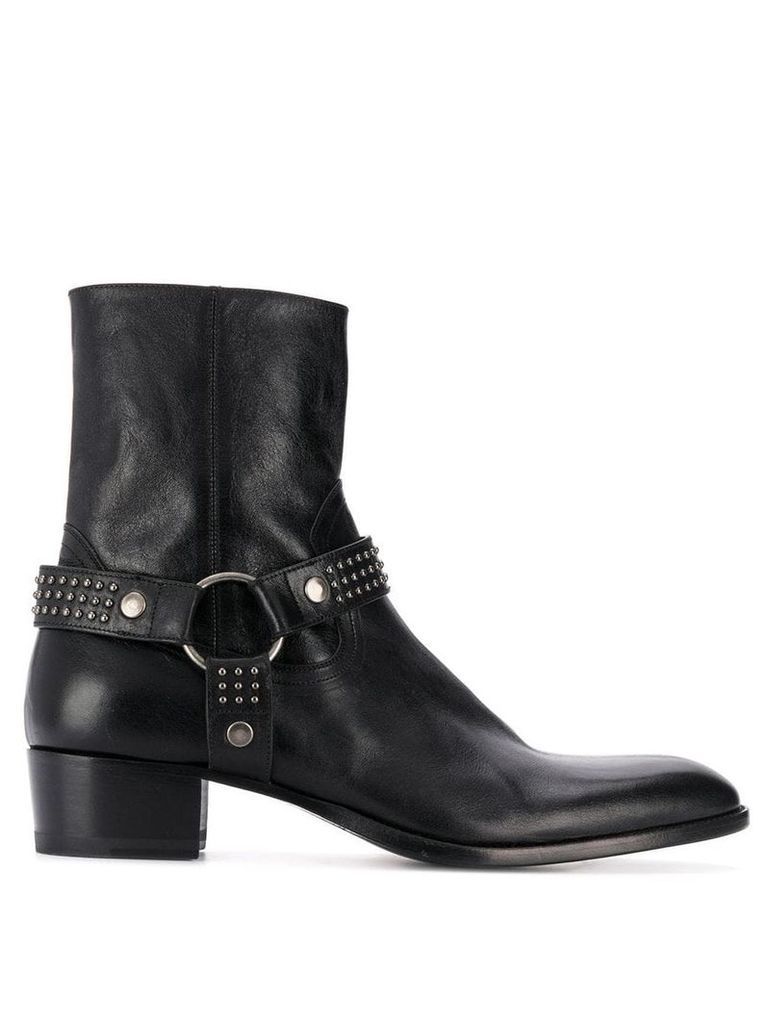 Saint Laurent Wyatt leather 40mm ankle boots - Black