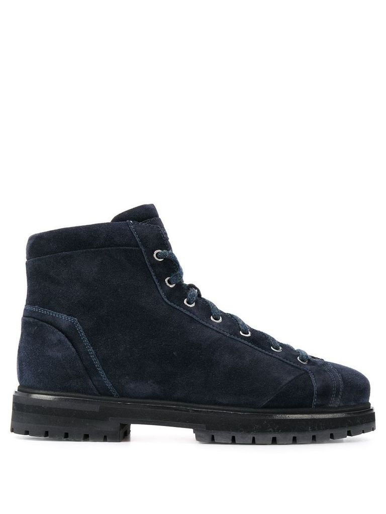 Santoni square toe boots - Blue