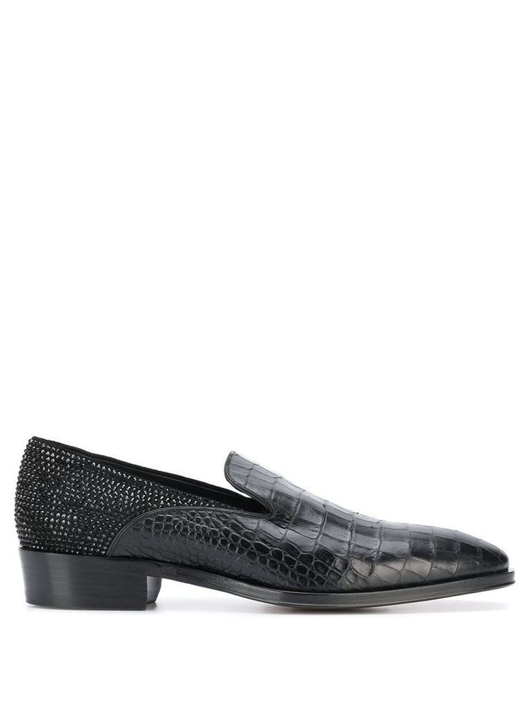 Giuseppe Zanotti rhinestone embellished loafers - Black