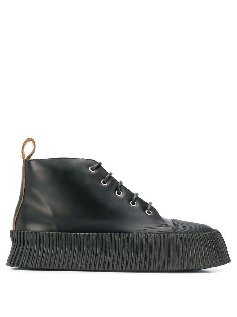 Jil Sander platform lace-up boots - Black