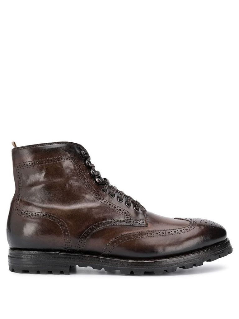 Officine Creative lace ankle boots - Brown