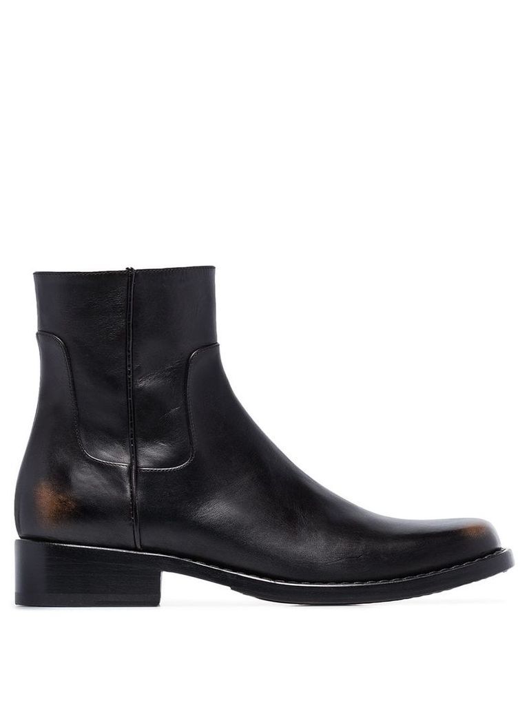 Raf Simons leather ankle boots - Black