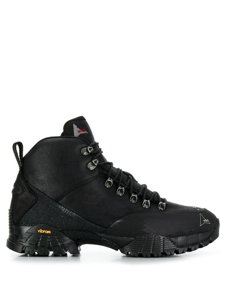ROA leather lace-up boots - Black