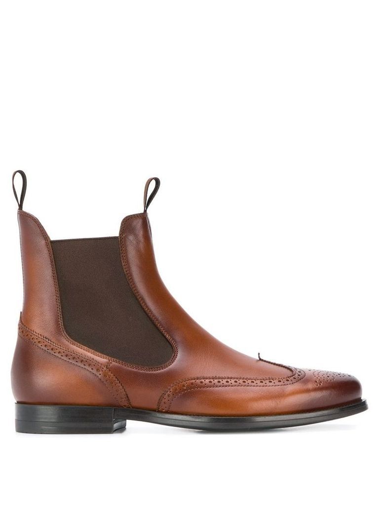 Santoni brogue boots - Brown