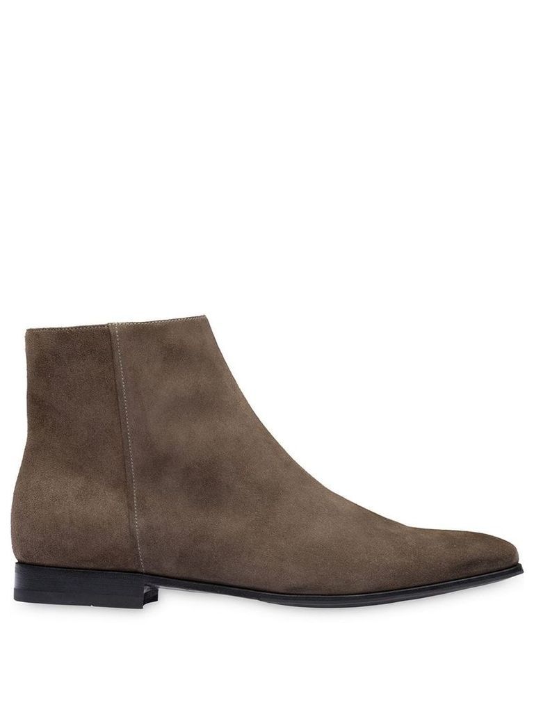 Prada side zipper ankle boots - Brown