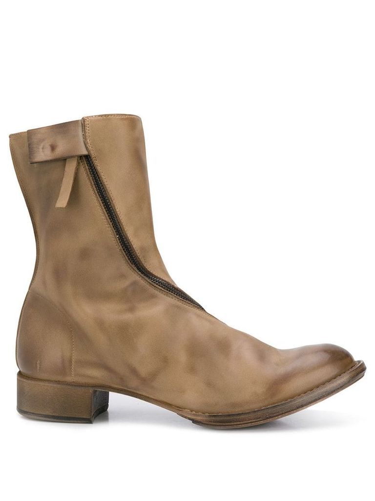 Cherevichkiotvichki asymmetric zipped boots - Brown