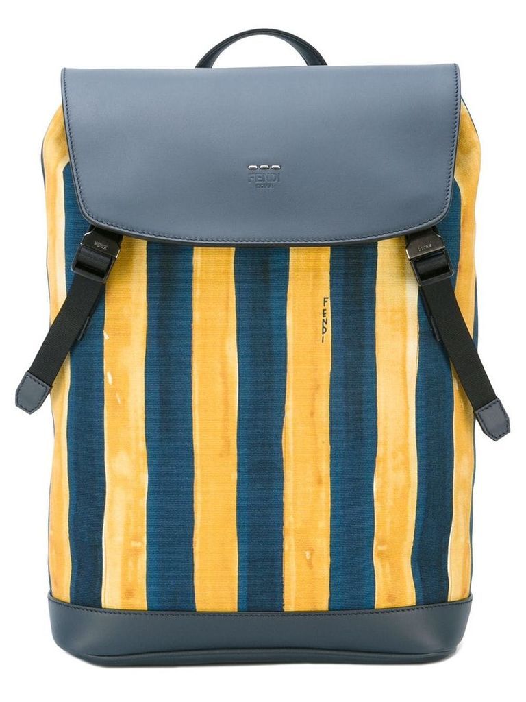 Fendi watercolour striped backpack - Blue
