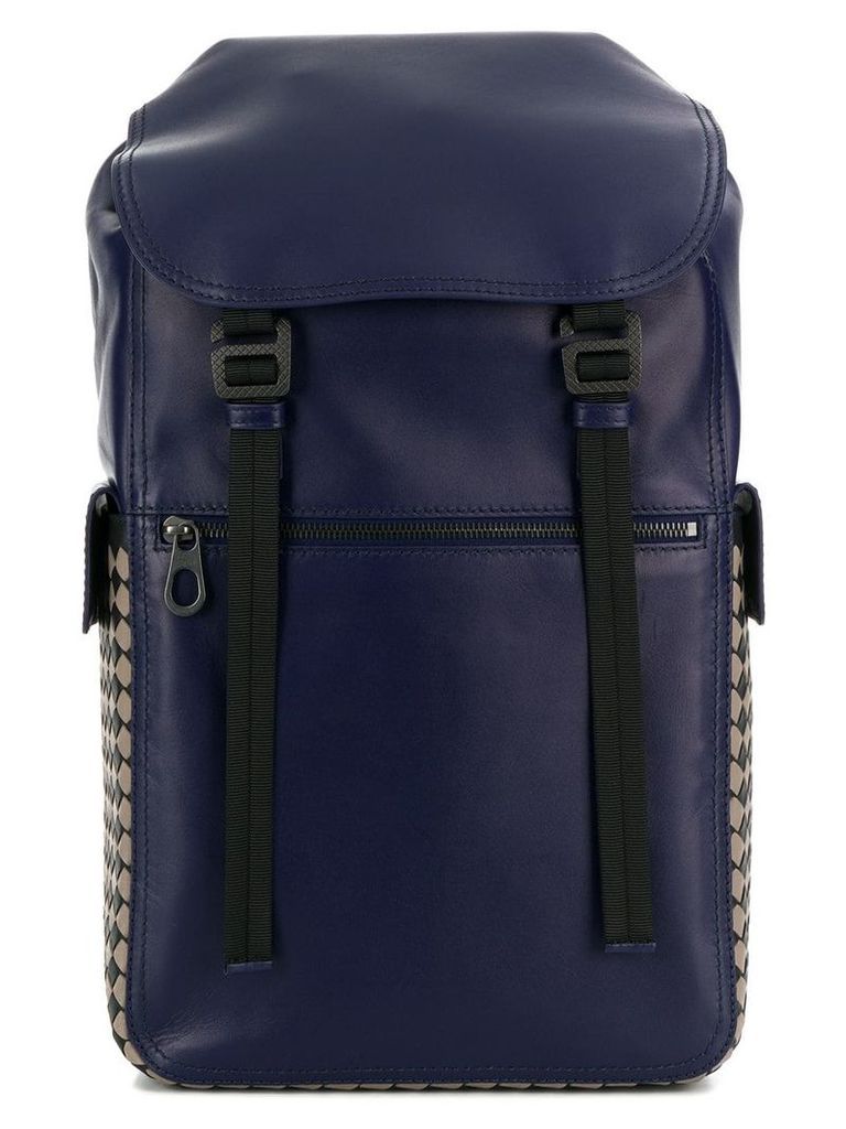 Bottega Veneta Intrecciato checker backpack - Blue