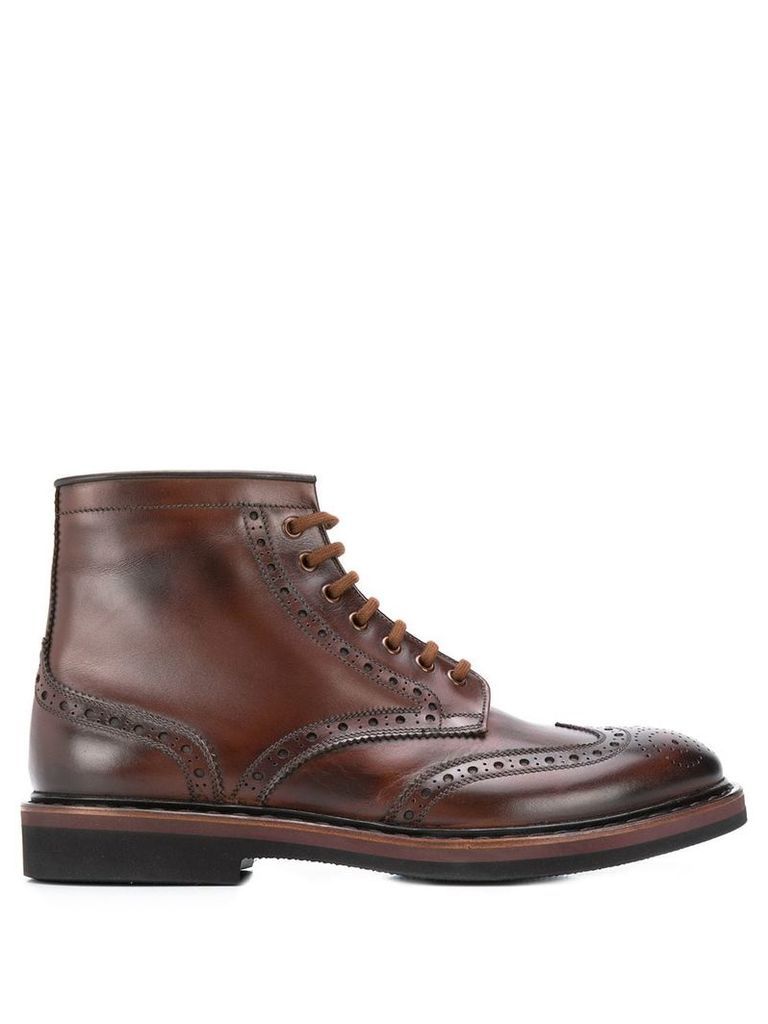 Premiata brogue-detail boots - Brown