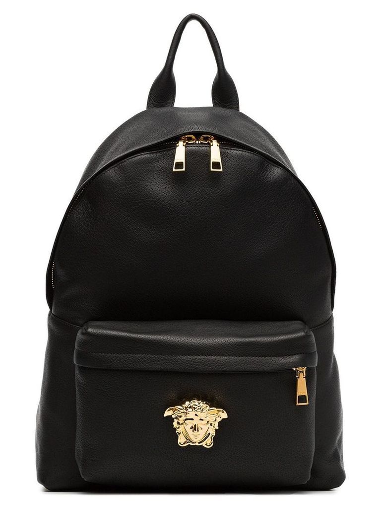 Versace Medusa lead leather backpack - Black