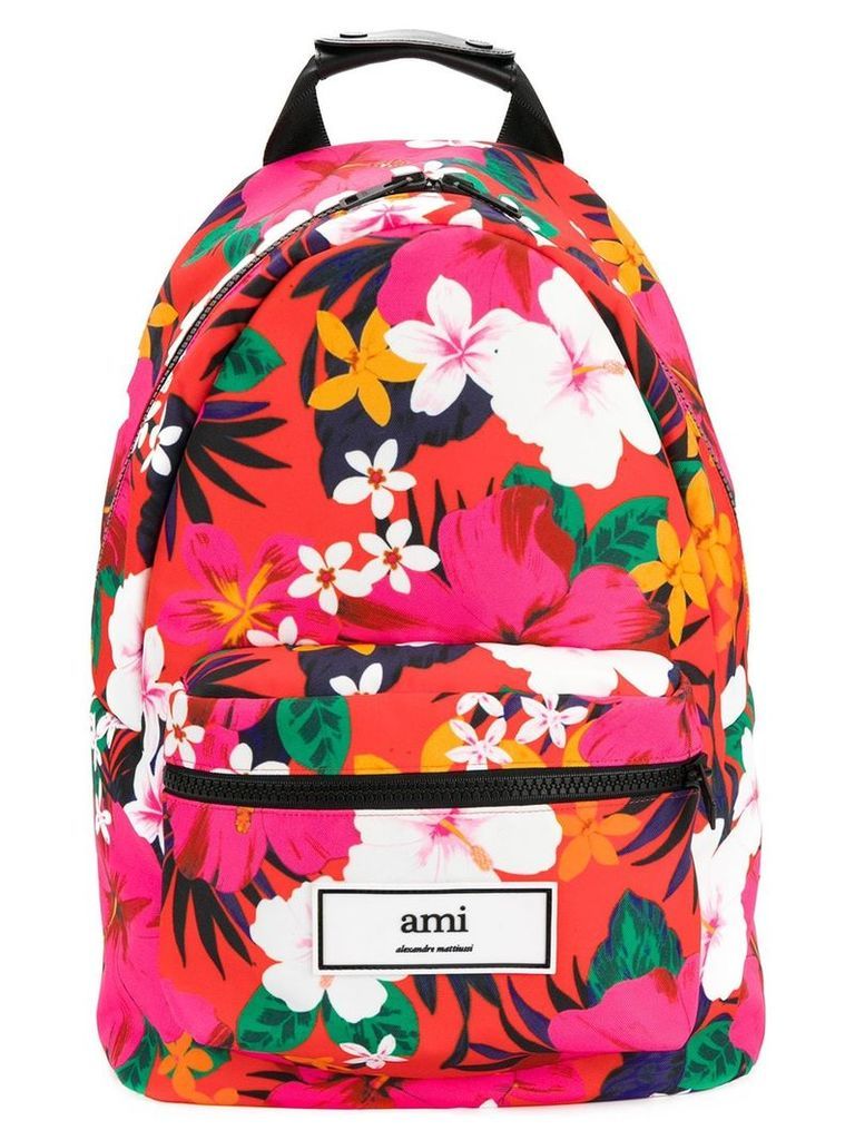 Ami Paris Zipped Backpack - PINK