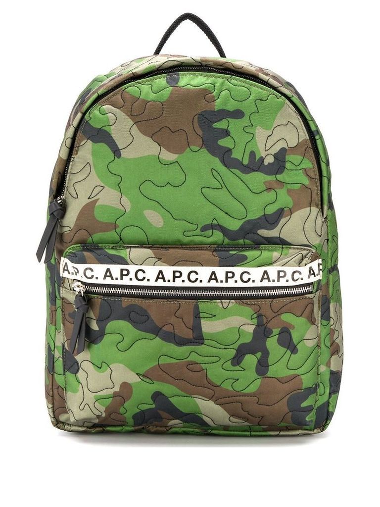 A.P.C. camouflage print backpack - Green