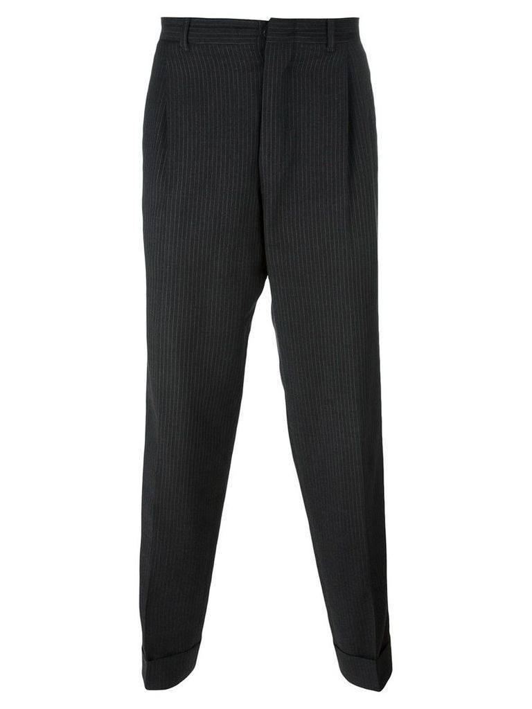 Romeo Gigli Pre-Owned pinstripe tapered trousers - Grey