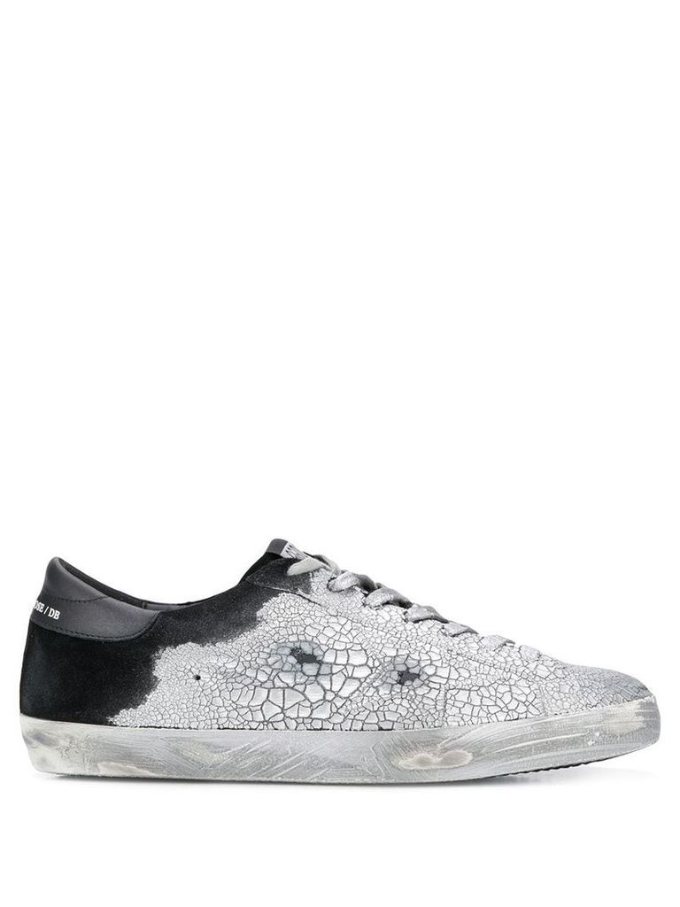 Golden Goose cracked effect sneakers - SILVER