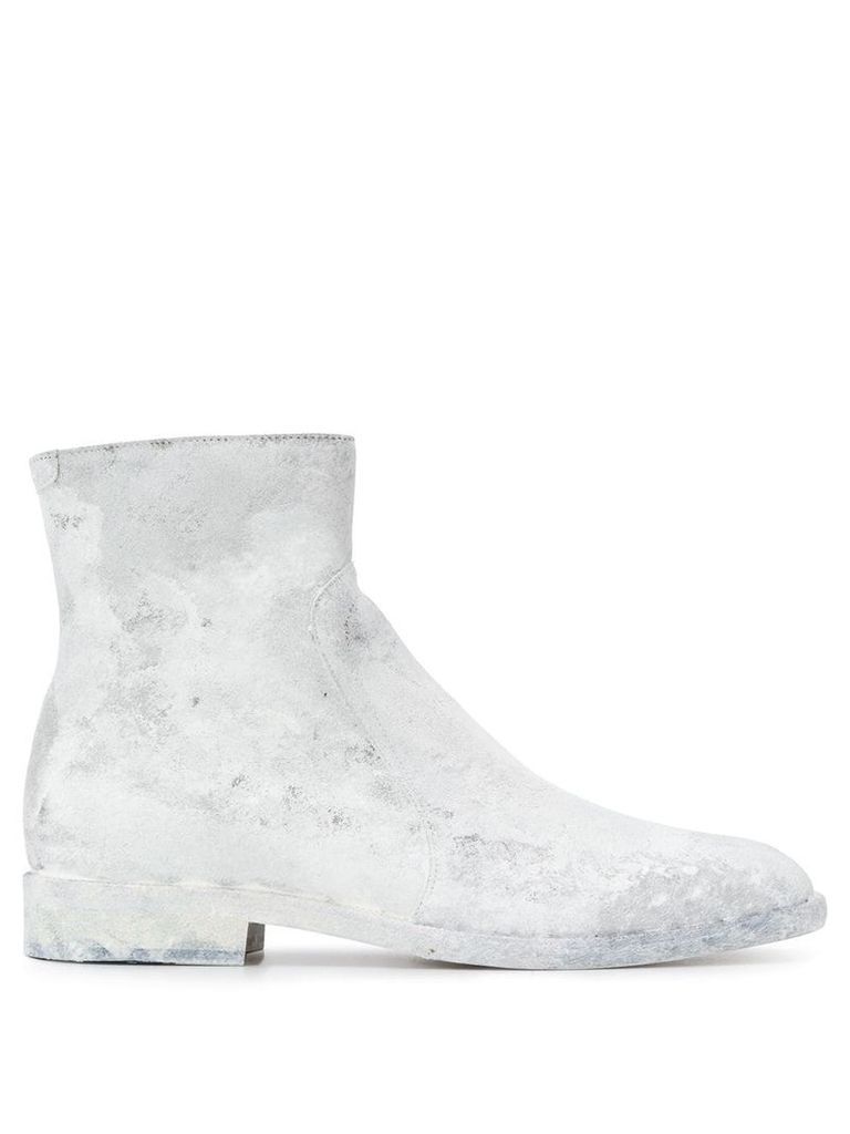 Maison Margiela painted effect ankle boots - White