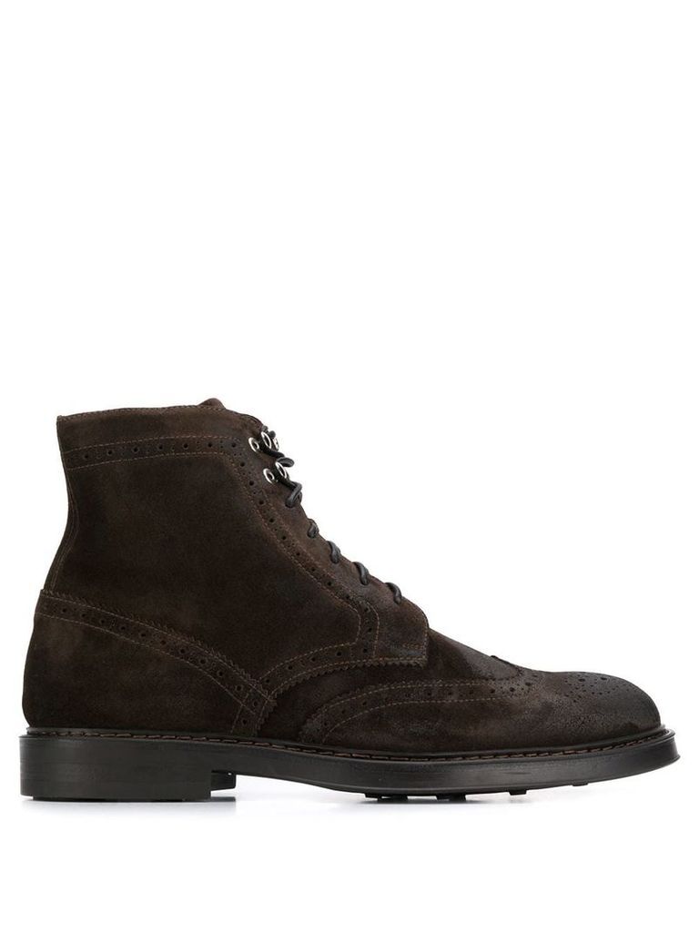 Doucal's brogue boots - Brown