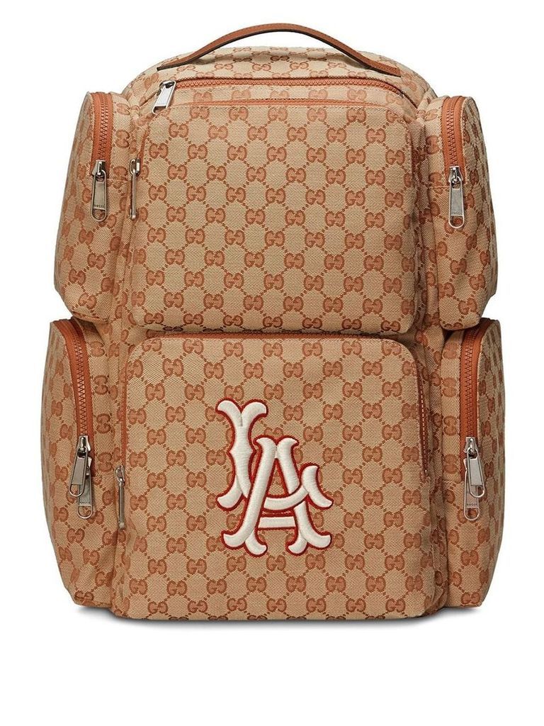 Gucci Large backpack with LA Angels™ patch - Brown