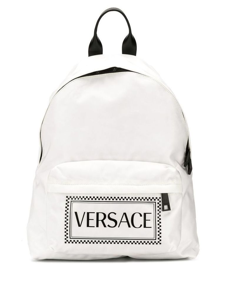 Versace logo backpack - White