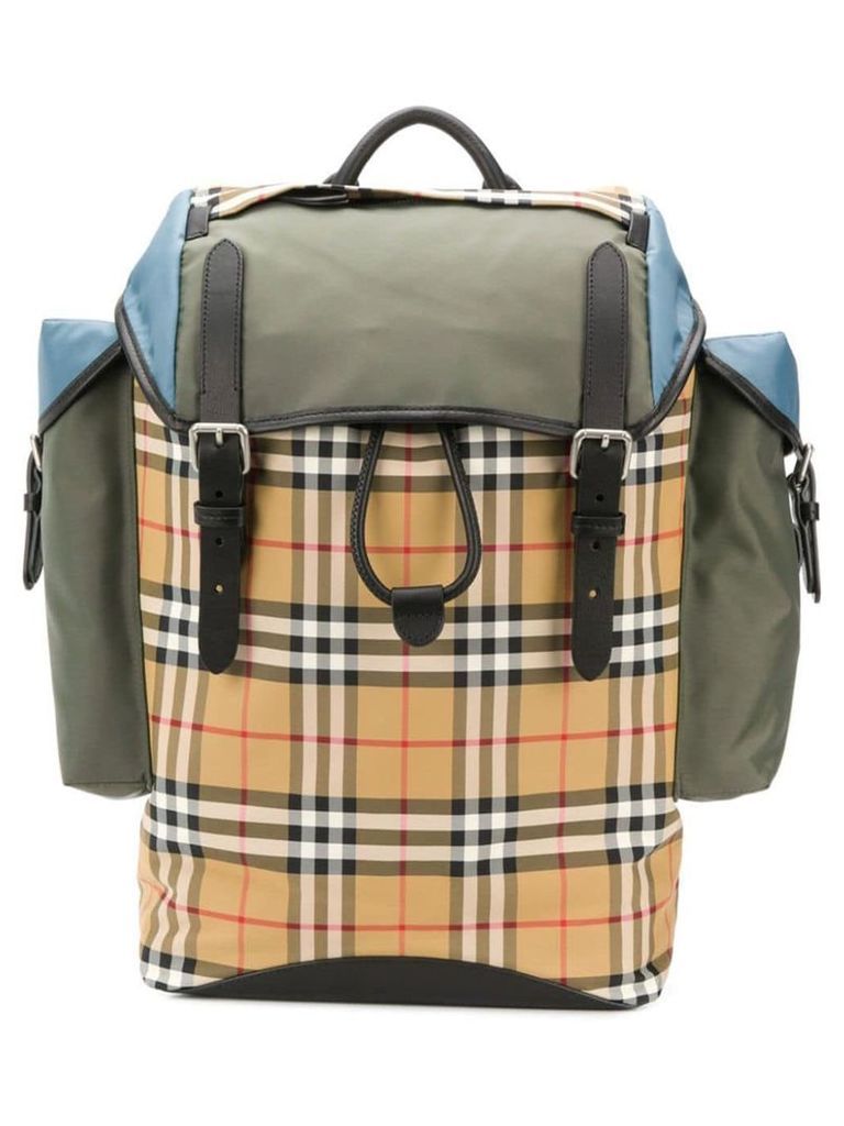 Burberry iconic check backpack - NEUTRALS