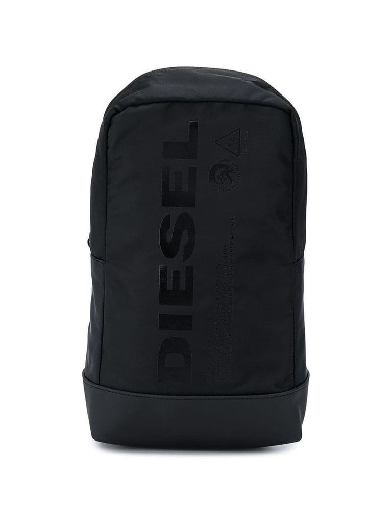 Diesel logo print backpack - Black