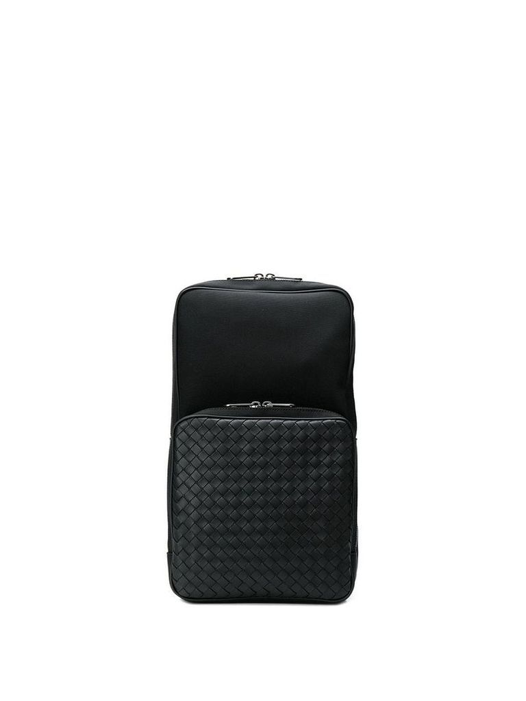 Bottega Veneta Hi-tech canvas sling backpack - Black