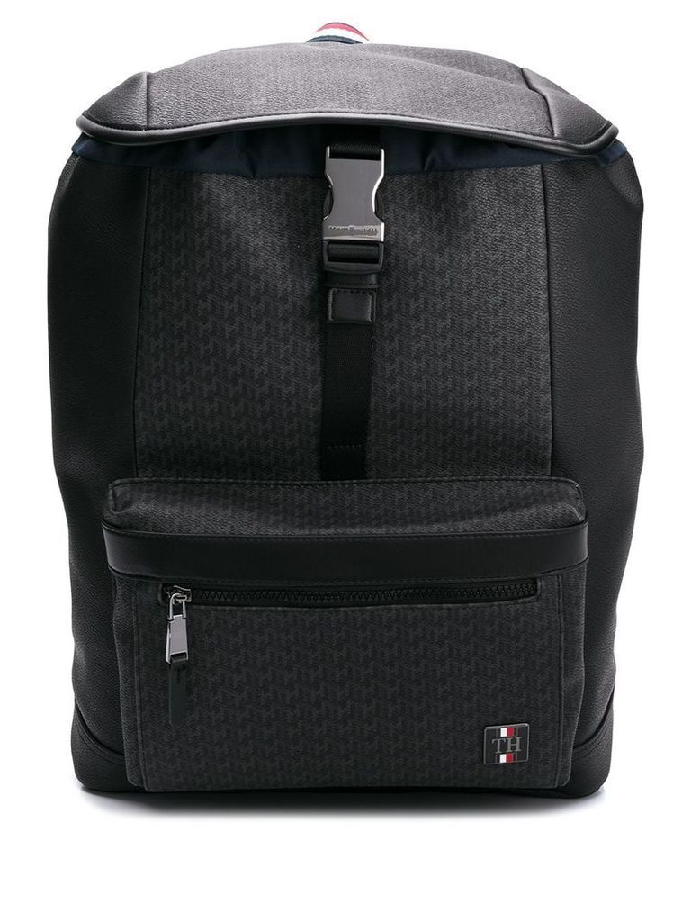 Tommy Hilfiger logo buckle backpack - Black