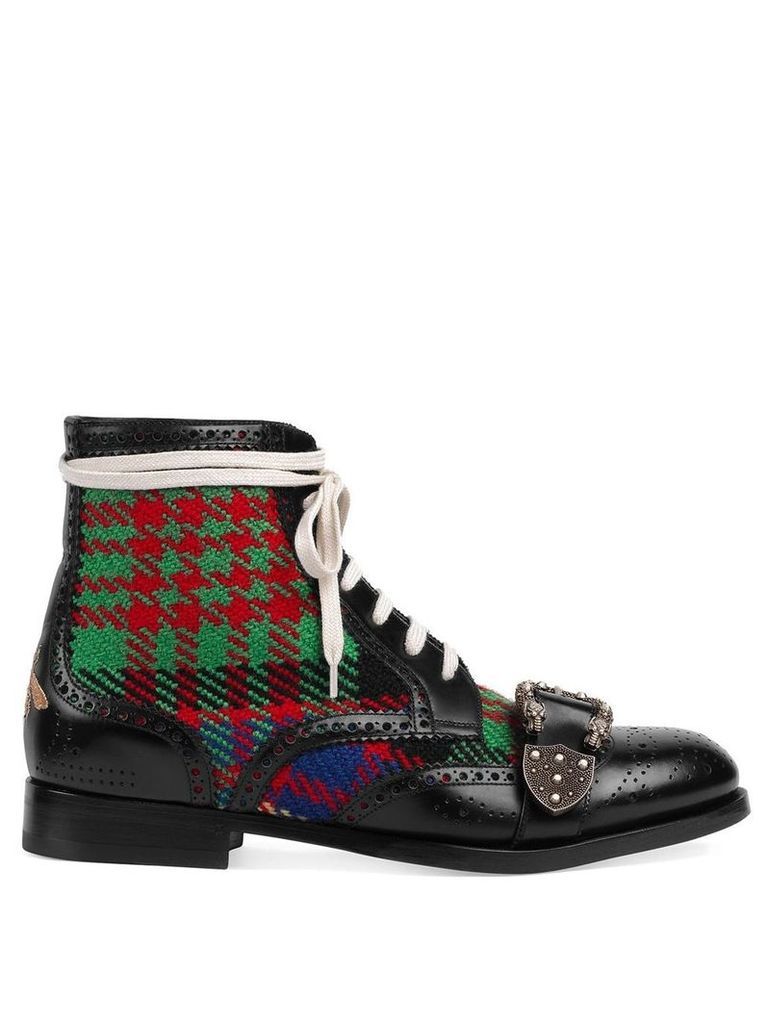 Gucci Tartan Queercore brogue boot - Black
