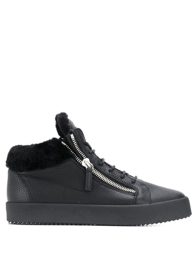 Giuseppe Zanotti Kriss sherpa lined hi-top sneakers - Black