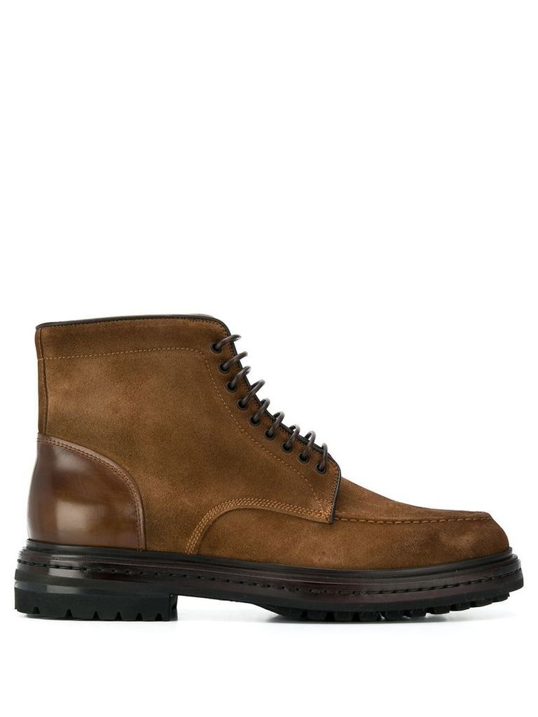 Santoni lace-up ankle boots - Brown