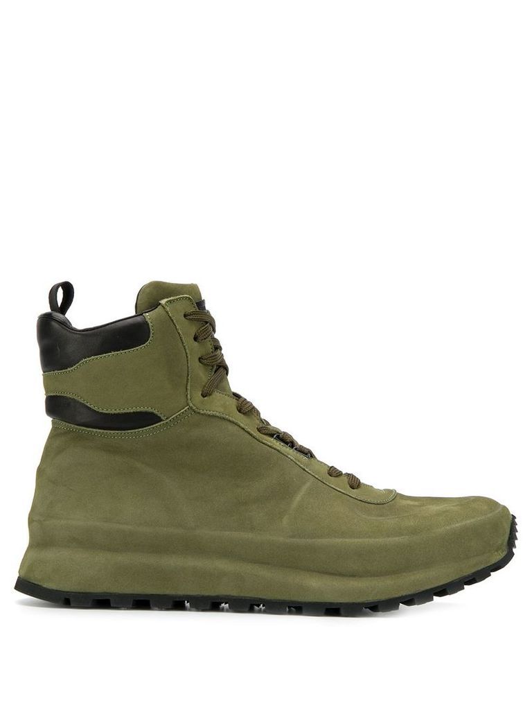 Officine Creative flat lace-up boots - Green