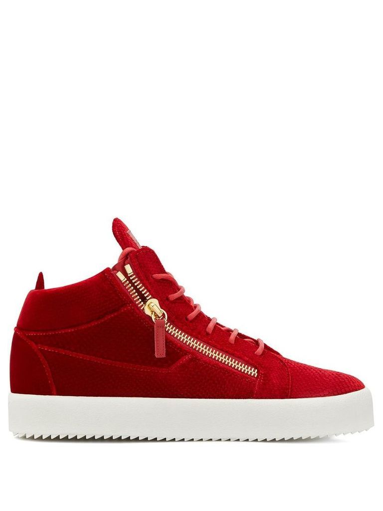 Giuseppe Zanotti Kriss Velvet hi-top sneakers - Red