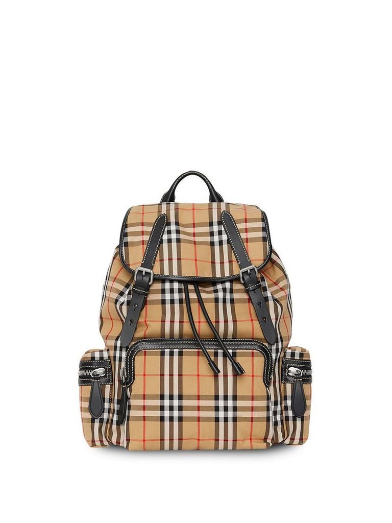 Burberry The Large Rucksack in Vintage Check backpack - Yellow