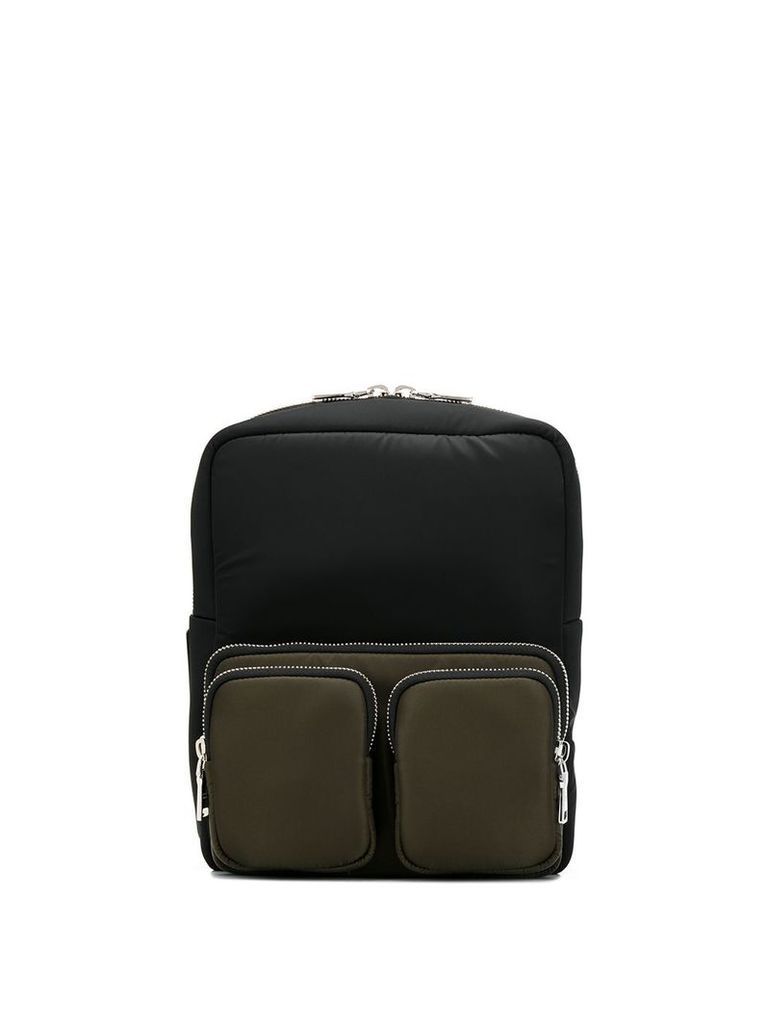 Prada multi-pocket colour block backpack - Black