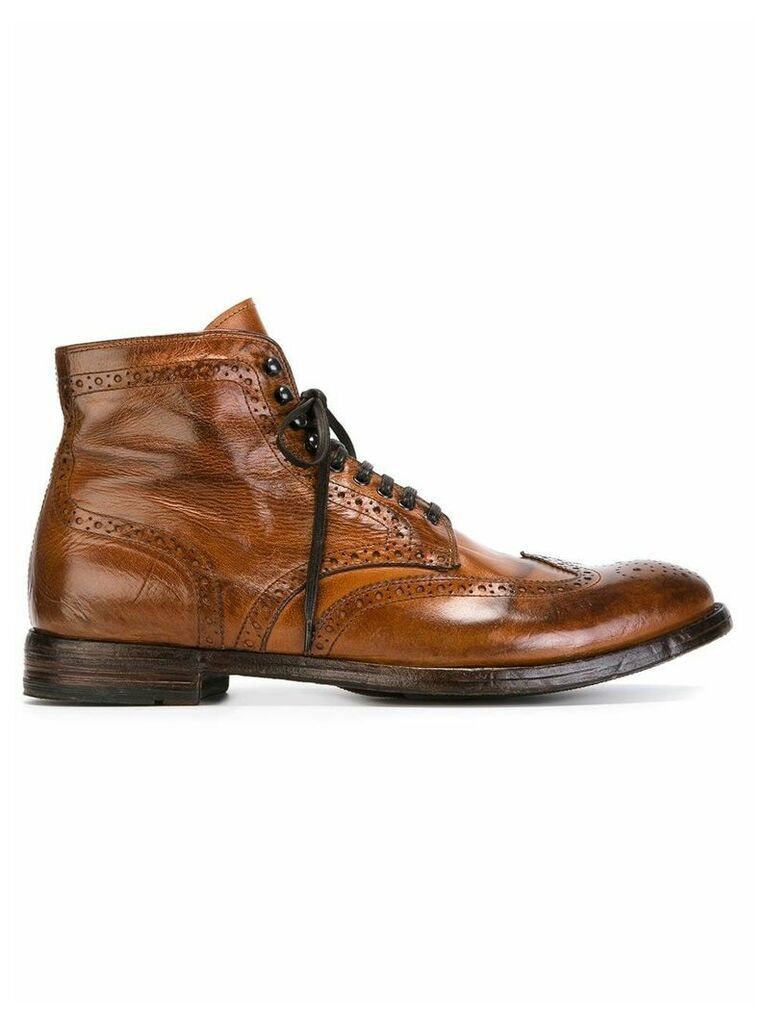 Officine Creative distressed brogue boots - Brown