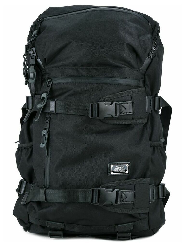 As2ov Cordura Dobby 305D round zip backpack - Black