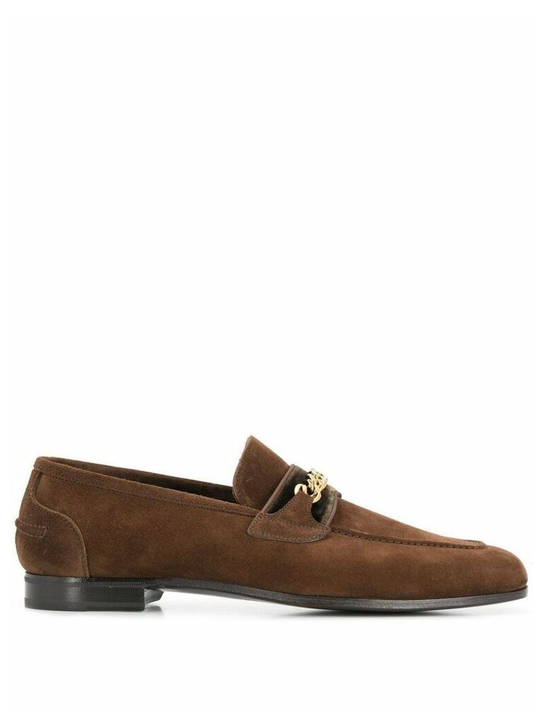 Tom Ford chain embellished loafers - Brown