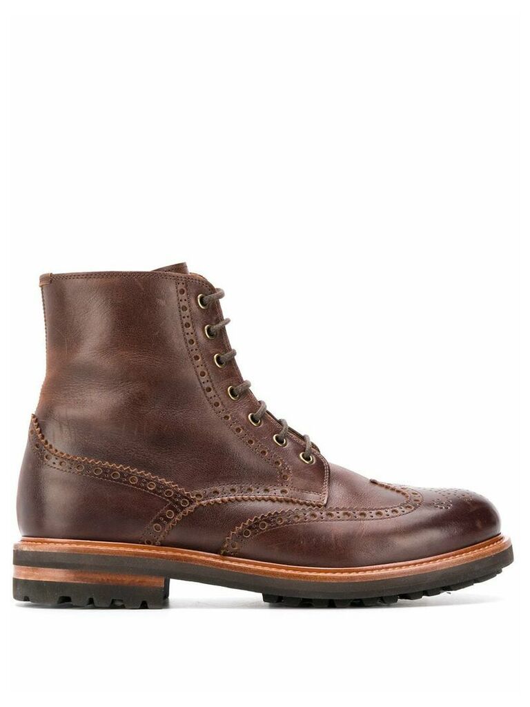 Brunello Cucinelli brogue detail boots - Brown