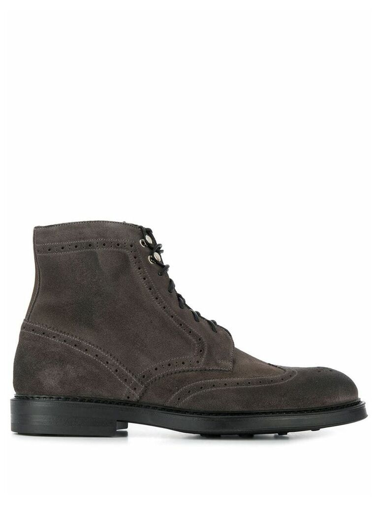 Doucal's brogue boots - Grey